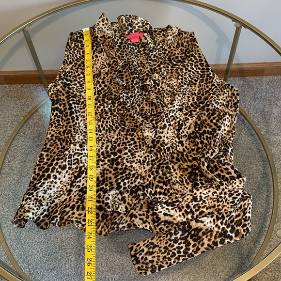 Sunny Leigh Sleeveless Leopard print top with ruffles and side tie - Picture 11 of 16